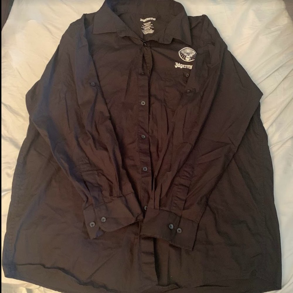 Official Jagermeister Alcohol Long Sleeve Button Shirt Men Large